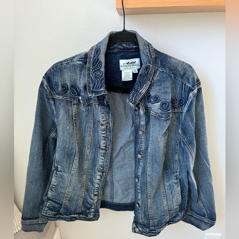 WOMENS BACK IN THE SADDLE WESTERN JEAN JACKET SIZE XL